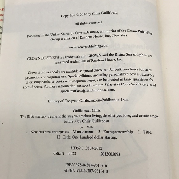The $100. Startup Hardcover with Dust Jacket by Chris Guillebeau - Picture 3 of 10